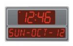 4 Digit Time & Date Glass Square Clock