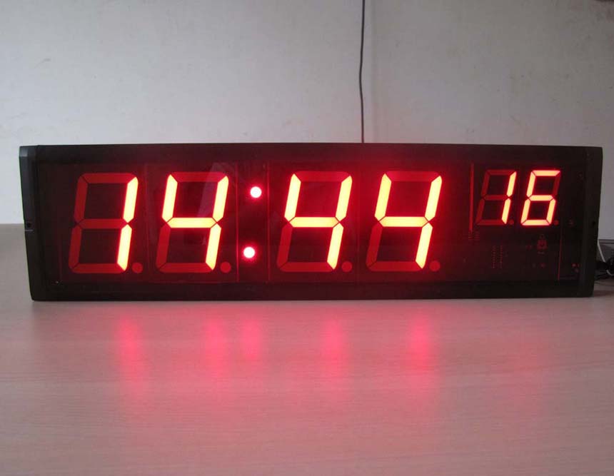 Hours Minutes Seconds Format LED Wall Clock 4+2.3 Large Wall Clock LED Counter