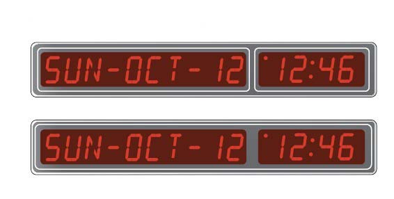 4 Digit Time & DateGlass Linear Clock