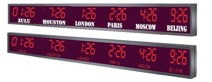 6 - ZONE, 4 Digit LED Clockwith Date / Text