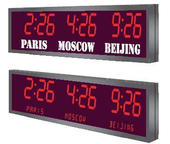3 - ZONE, 4 Digit LED Clockwith Date / Text